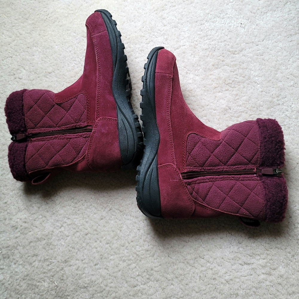 L.L.Bean Women's Suede Insulated Winter Snow Boots Burgundy Size 7 M - Picture 3 of 10